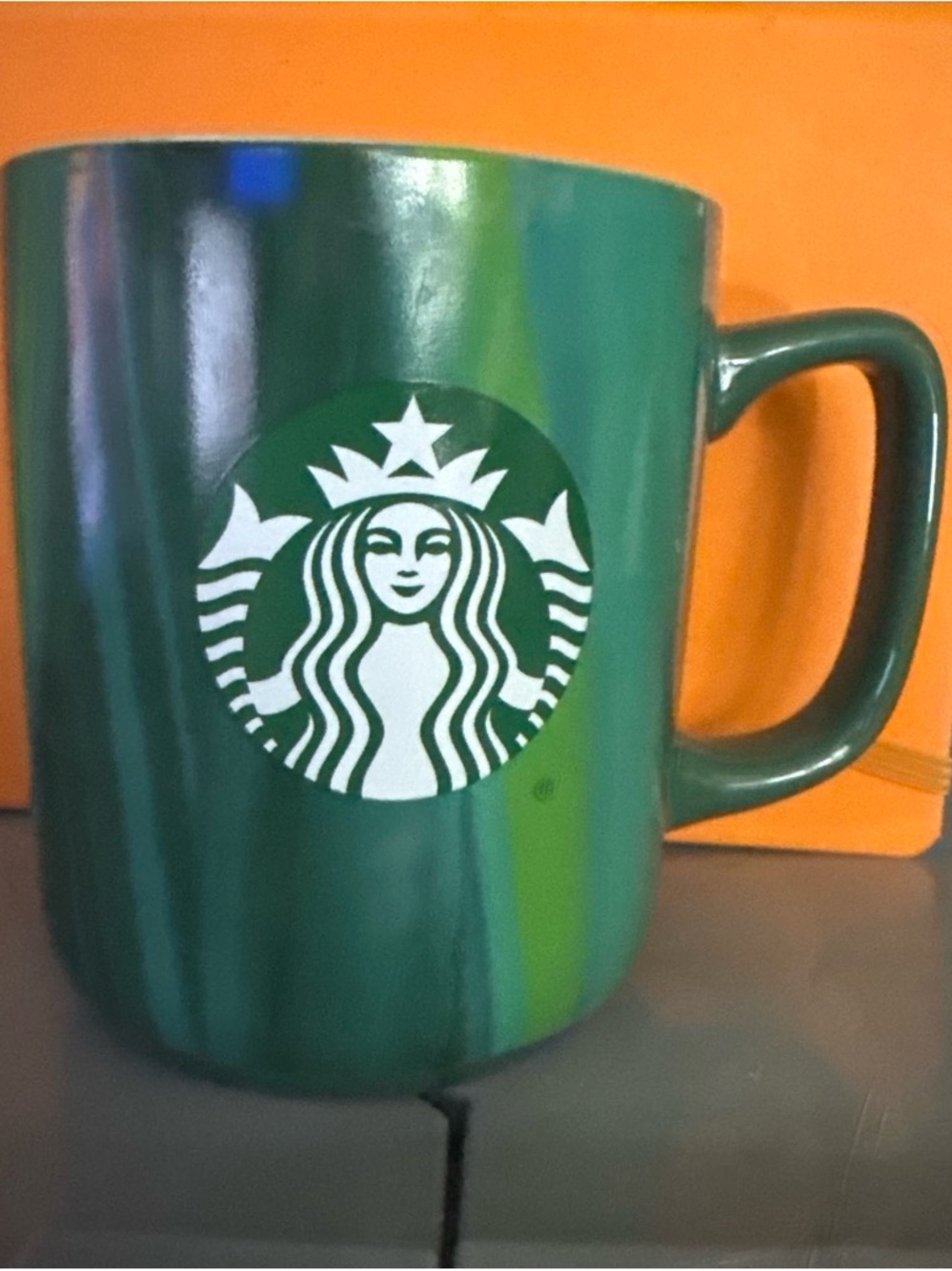 Starbucks Dark Green Swirl Ceramic Mug with White Siren Logo